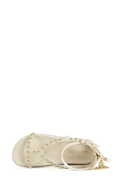Azalea Wang Nautyca Stud Embellished Ankle Strap Sandal — Natural 4