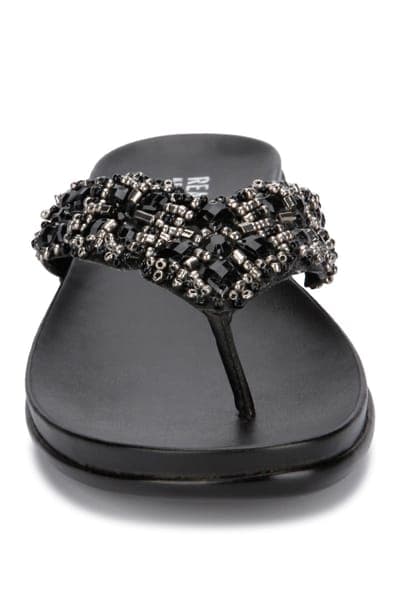 Kenneth Cole Reaction Glam Athon Embellished Thong Sandal — Black 4