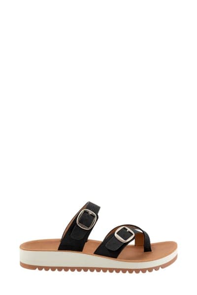 Los Cabos Nin Double Buckle Slide Sandal — Black 4