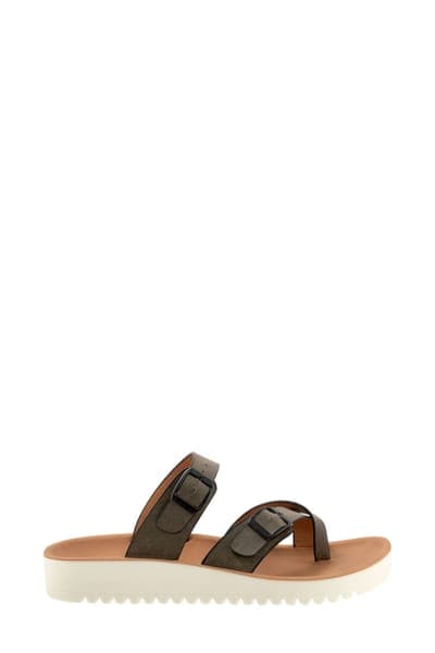 Los Cabos Nin Double Buckle Slide Sandal — Khaki 4