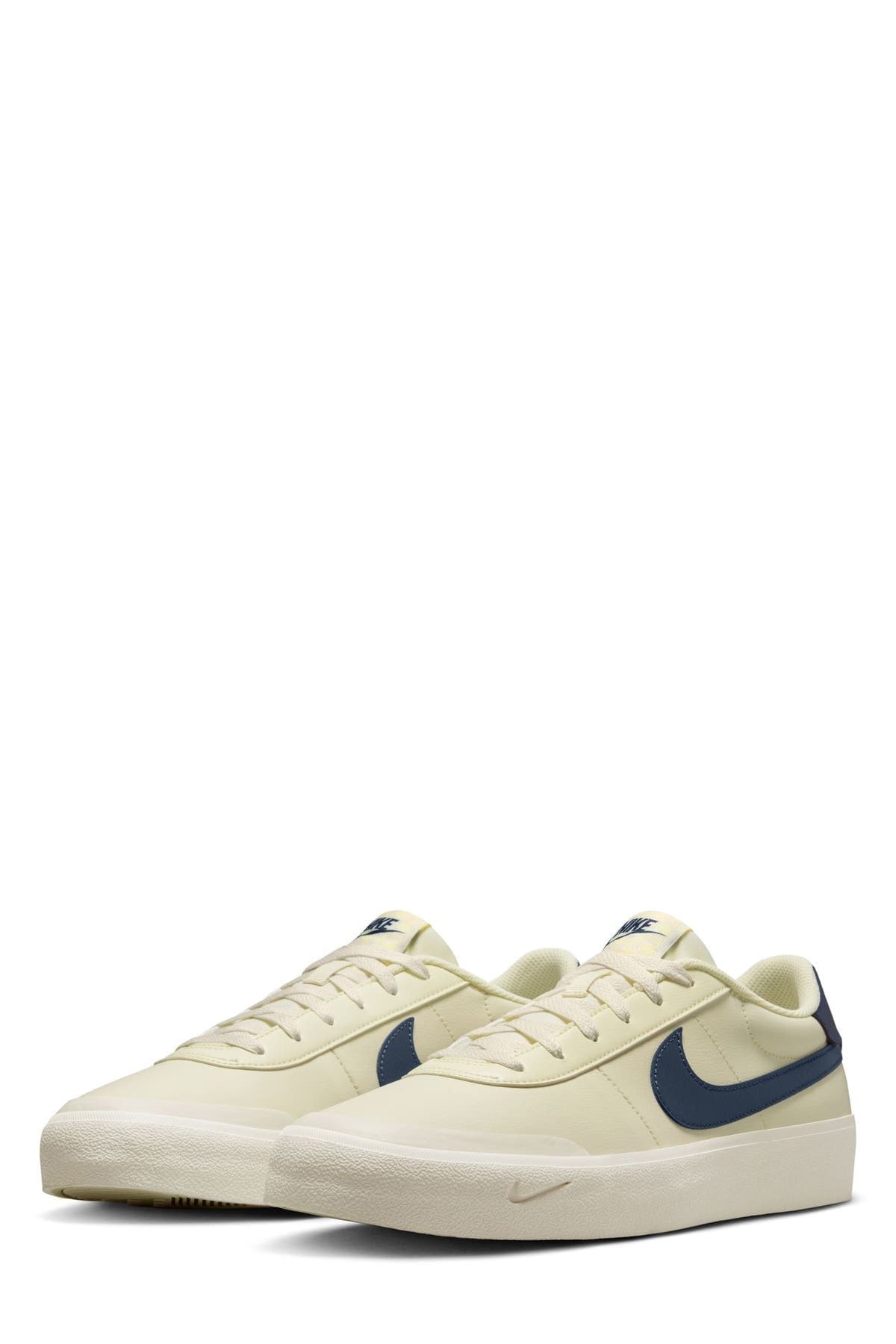 Nike Court Shot Low Top Sneaker — Coconut Milk/Midnight Navy