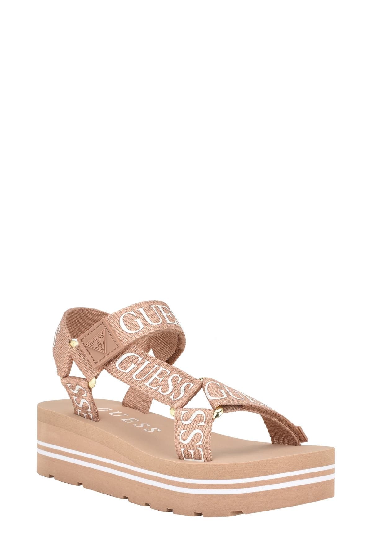 Guess Avin Platform Sandal — Rose Gold