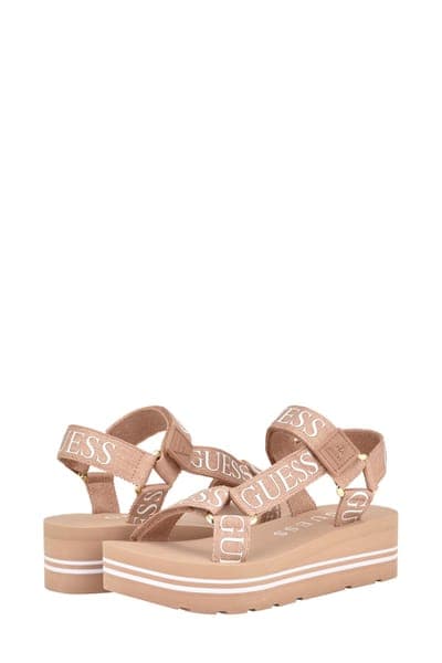 Guess Avin Platform Sandal — Rose Gold 6