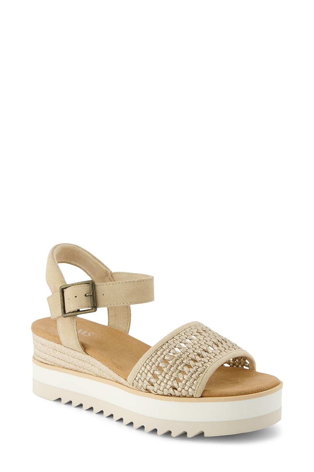 TOMS Diana Platform Wedge Sandal — Gold
