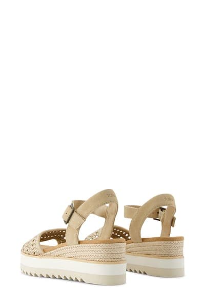 TOMS Diana Platform Wedge Sandal — Gold 2