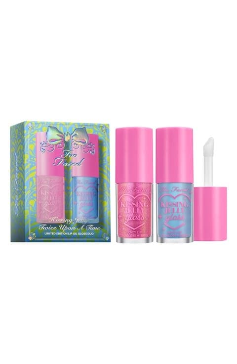Too Faced Kissing Jelly Twice Upon a Time Lip Oil Gloss Duo $44 Value