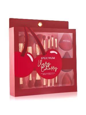 SPECTRUM Very Cherry 10-Piece Dual Ended Makeup Brush, Sponge & Puff Set $90 Value 7