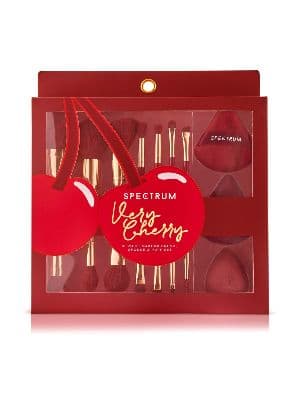 SPECTRUM Very Cherry 10-Piece Dual Ended Makeup Brush, Sponge & Puff Set $90 Value 6