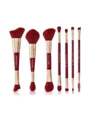 SPECTRUM Very Cherry 10-Piece Dual Ended Makeup Brush, Sponge & Puff Set $90 Value 4