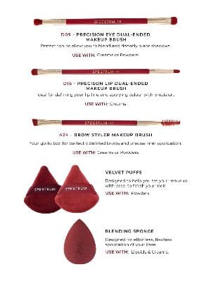 SPECTRUM Very Cherry 10-Piece Dual Ended Makeup Brush, Sponge & Puff Set $90 Value 3