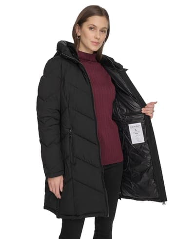 Women's Lined Hooded Puffer Coat 2