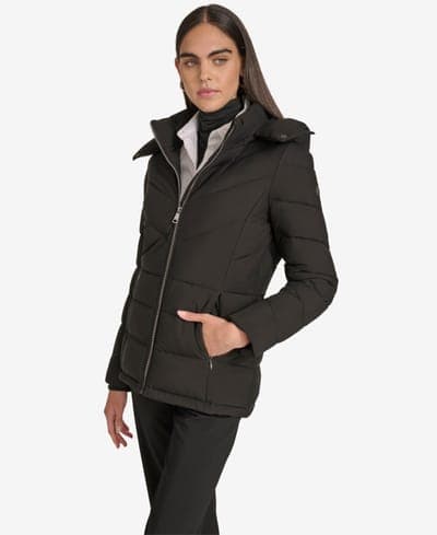 Women's Short Zip Front Puffer Jacket 2
