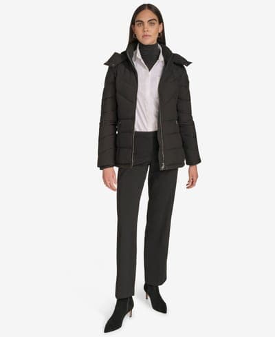 Women's Short Zip Front Puffer Jacket 3
