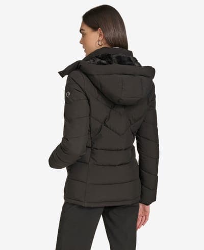 Women's Short Zip Front Puffer Jacket 4