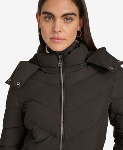 Women's Short Zip Front Puffer Jacket 7