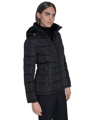 Women's Stand Collar Lined Puffer Jacket 2