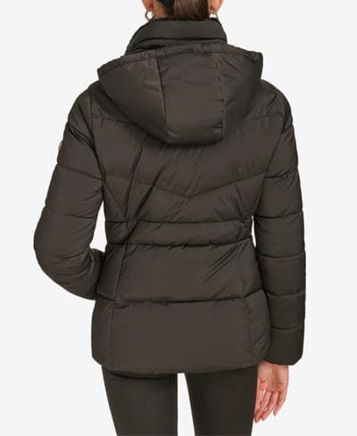 Women's Faux-Fur-Lined Hooded Puffer Coat 4