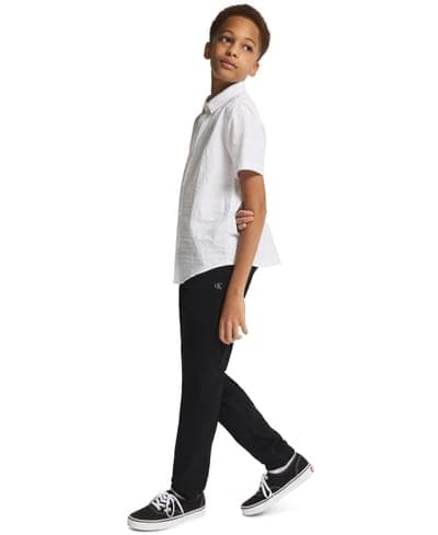 Boys' 8-20 Texture Stripe Woven Short-Sleeve Shirt 2