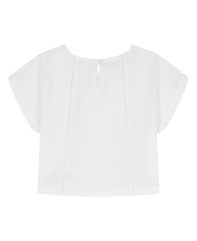 Girls' 8-16 Poplin Short-Sleeve Flutter Top 2