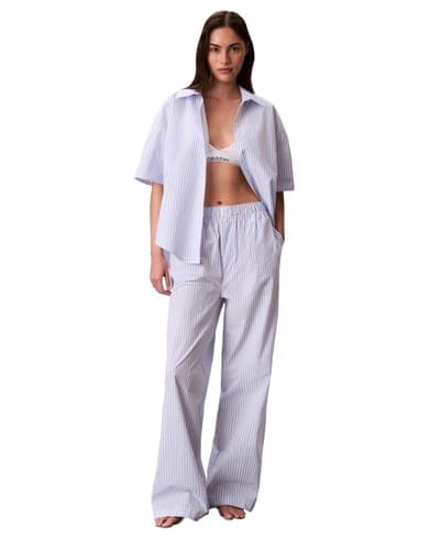 Women's Striped Short-Sleeve Pajama Shirt QS7652 2