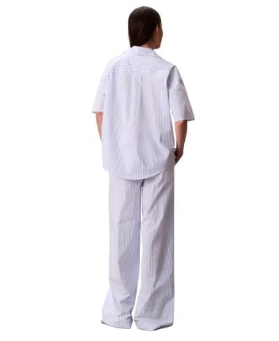 Women's Striped Short-Sleeve Pajama Shirt QS7652 5