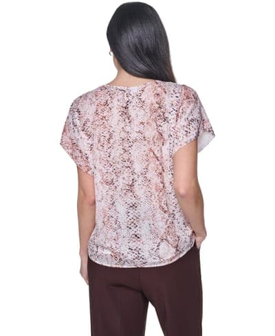 Petite Short-Sleeve V-Neck Blouse 4