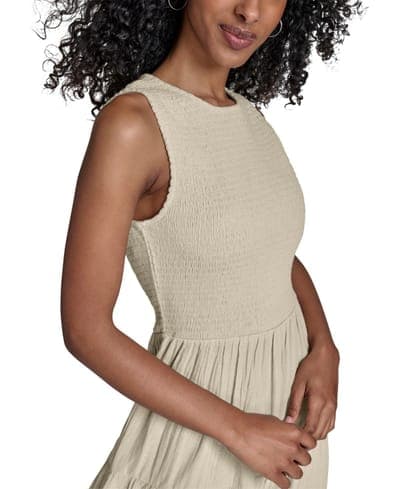 Women's Smocked Tiered A-Line Midi Dress 4