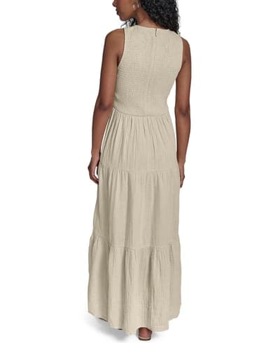 Women's Smocked Tiered A-Line Midi Dress 5