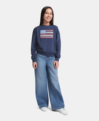 Girls' 7-16 Embroidered Long-Sleeve Sweatshirt 3