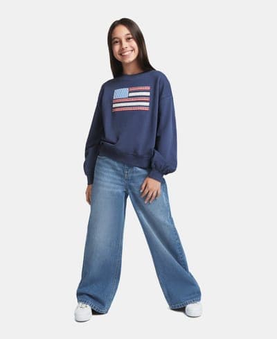 Girls' 7-16 Embroidered Long-Sleeve Sweatshirt 2