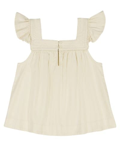 Girls' 7-16 Twill Ruffle-Sleeve Top 5