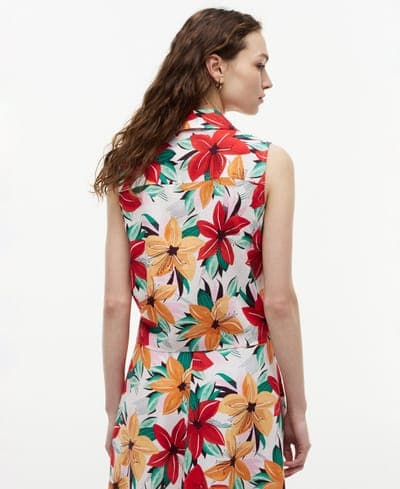 Women's Linen Knotted Collared Top 4