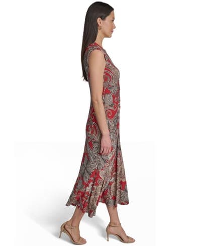 Women's V-Neck Printed Dress 2