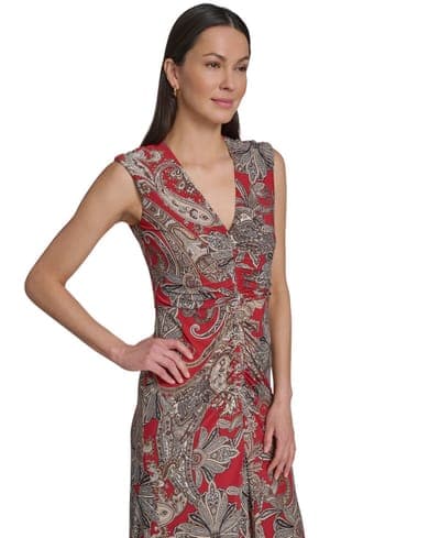 Women's V-Neck Printed Dress 3