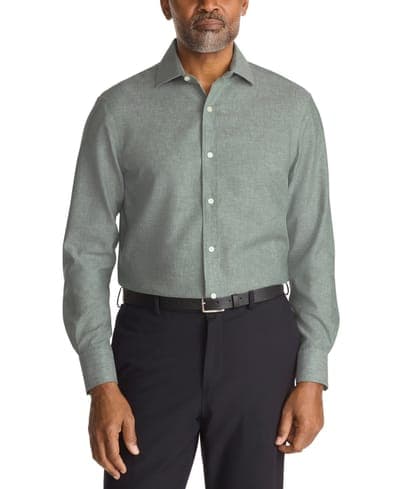 Mens Regular Fit Linen Dress Shirt 1
