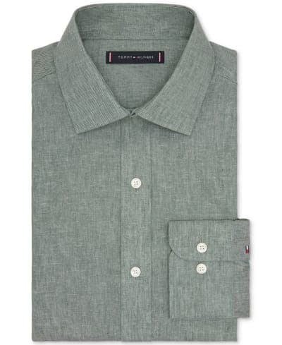 Mens Regular Fit Linen Dress Shirt 3