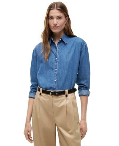 Women's Boxy-Fit Denim Shirt 1
