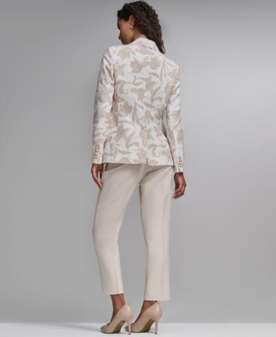 Women's 3 Pocket Floral Printed Notch Lapel Blazer 9