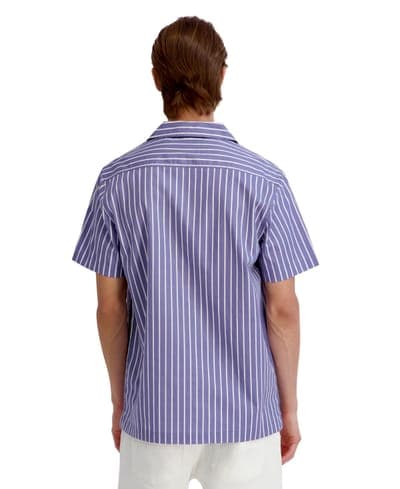 Men's Printed Floral Stripe Camp Collar Shirt 4