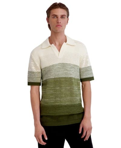 Men's Short-Sleeve Johnny Collar Polo Shirt 1