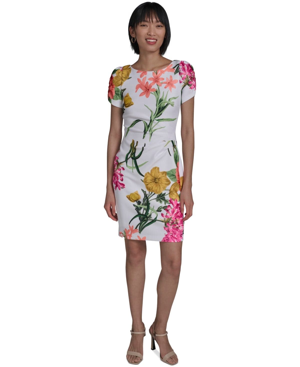 Women's Printed Puff-Sleeve Dress