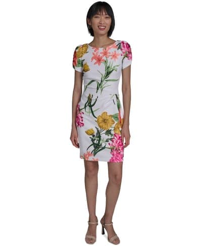 Women's Printed Puff-Sleeve Dress 1