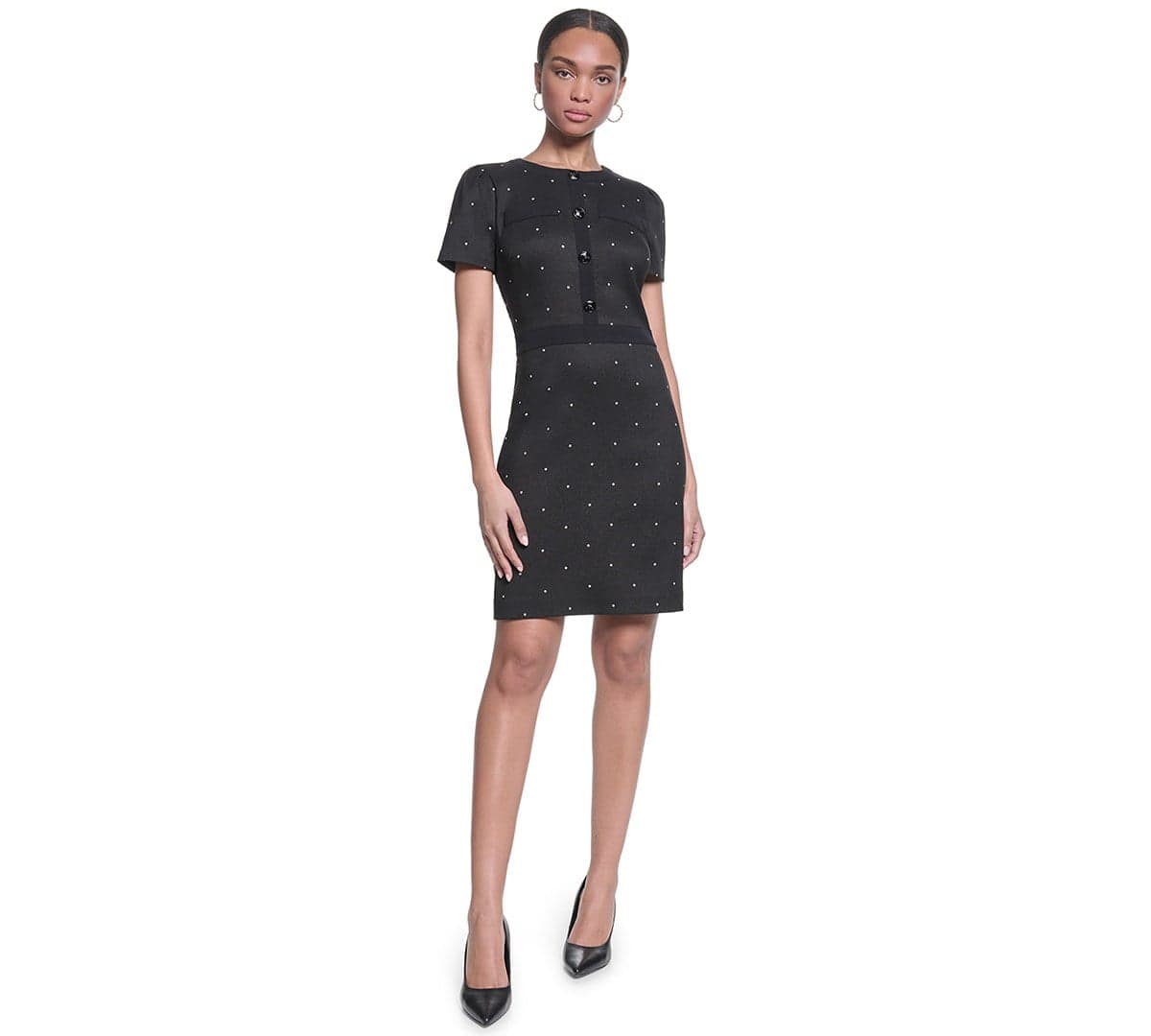 Women's Mini Polka Dot Sheath Short Dress
