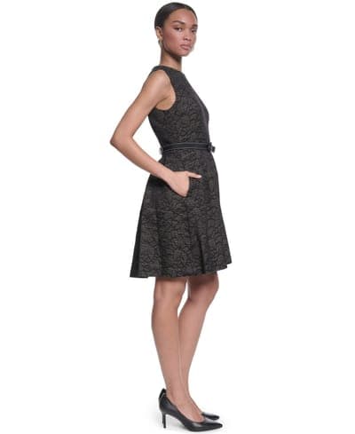 Women's Crewneck Fit and Flare Dress 3