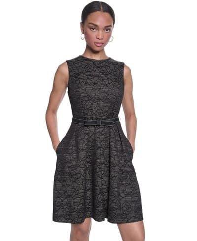 Women's Crewneck Fit and Flare Dress 2