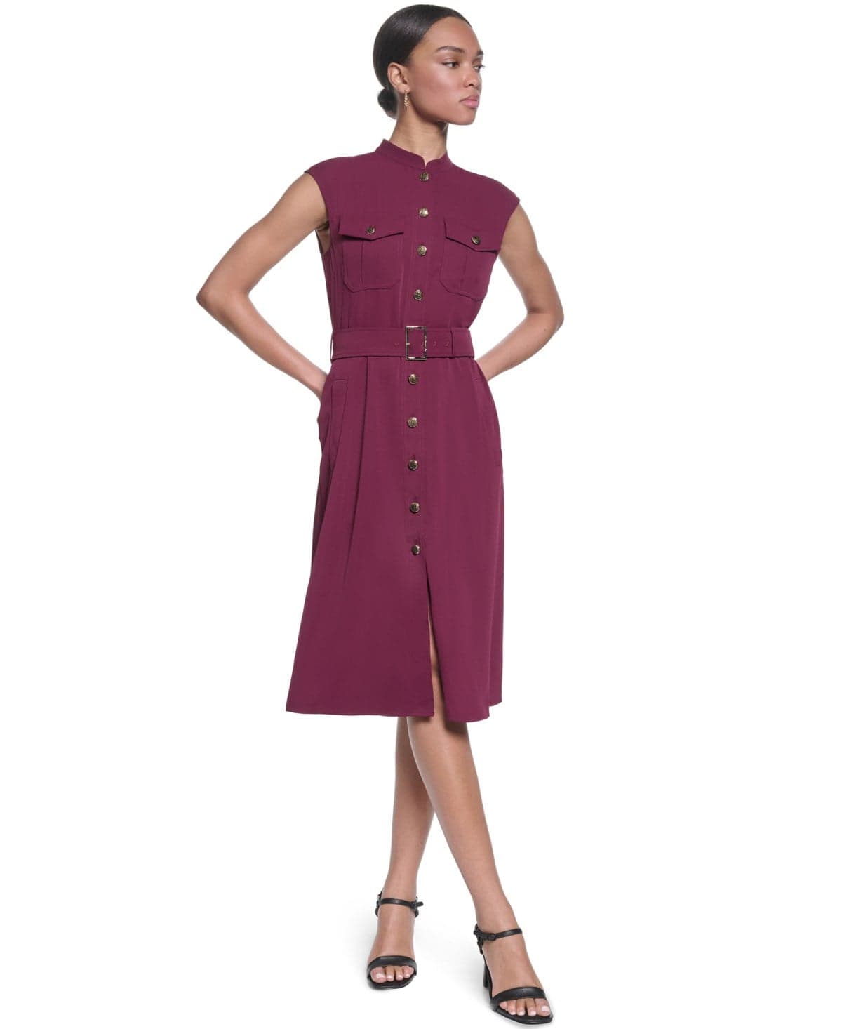 Women's Mock-Neck Shirt Dress