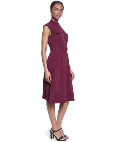 Women's Mock-Neck Shirt Dress 3