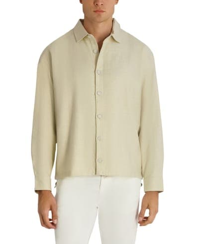 Men's Relaxed-Fit Linen-Blend Shirt Jacket 1