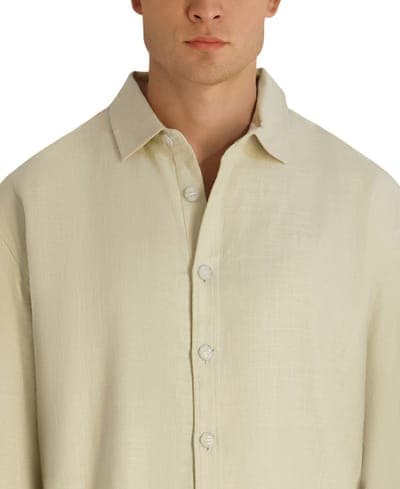 Men's Relaxed-Fit Linen-Blend Shirt Jacket 4