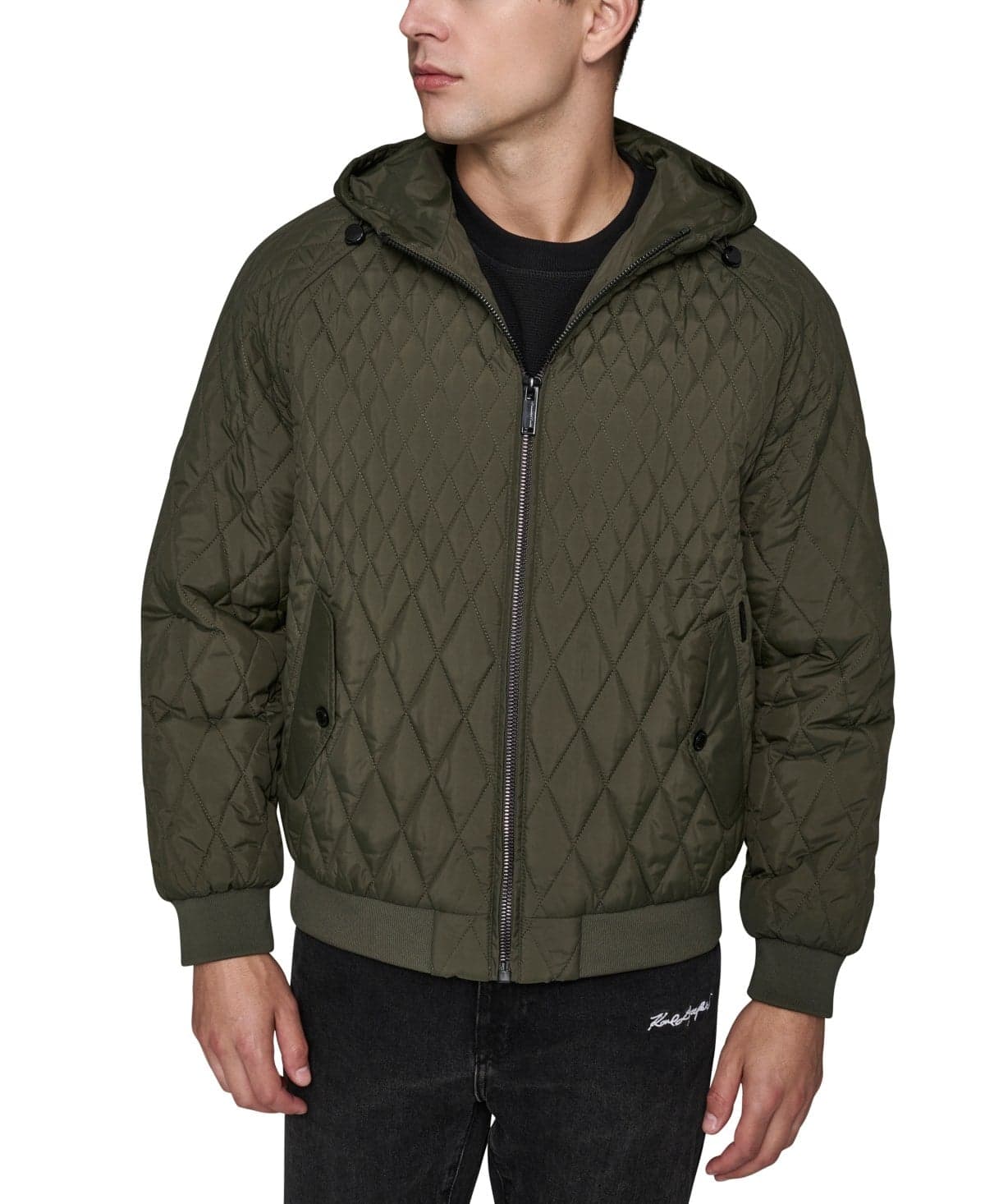 Men's Diamond Quilted Bomber Jacket